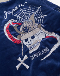 Samurai Jeans SJSKJ25 Velveteen Sukajan Souvenir Jacket - Indigo | Samurai Jeans Jackets & Coats | JEANSTORE