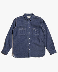 Samurai Jeans SJWS-SC02W Western Cut Japanese Selvedge Denim Work Shirt - Indigo | Samurai Jeans Shirts | JEANSTORE