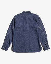 Samurai Jeans SJWS-SC02W Western Cut Japanese Selvedge Denim Work Shirt - Indigo | Samurai Jeans Shirts | JEANSTORE