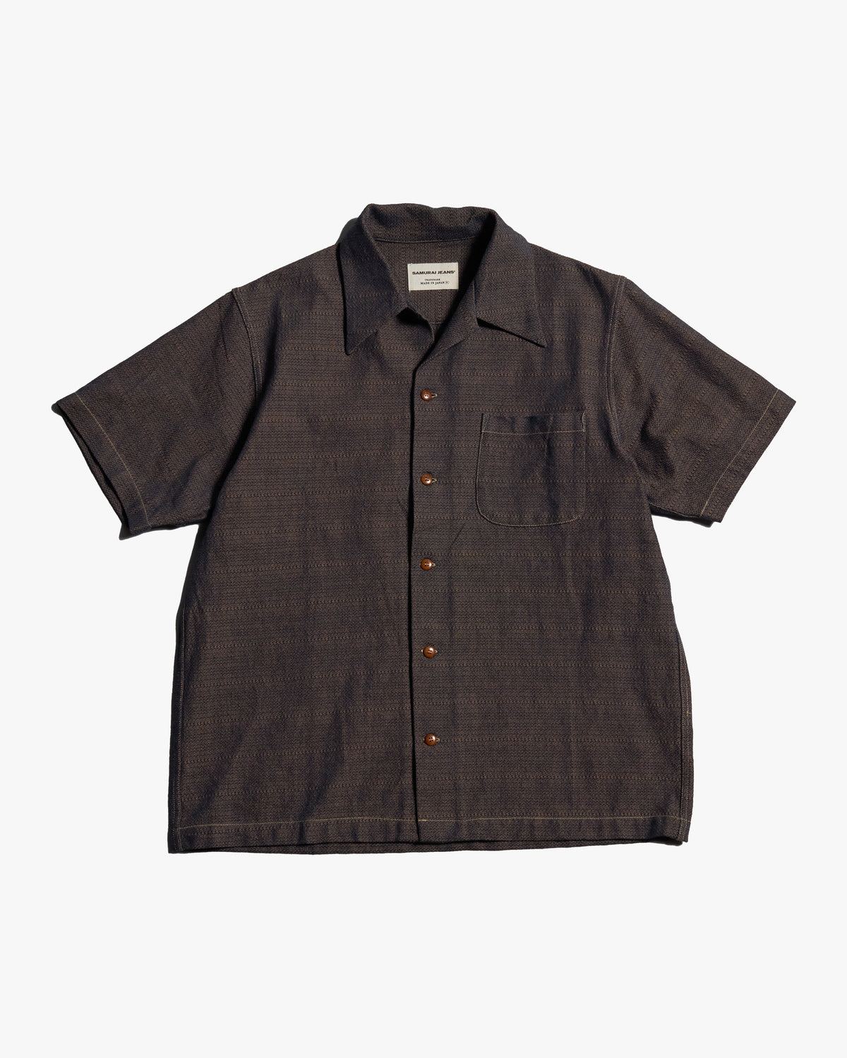 Samurai Jeans SOS26 Kanoko Aimadara Shirt - Indigo / Brown | Samurai Jeans Shirts | Jeanstore