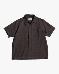 Samurai Jeans SOS26 Kanoko Aimadara Shirt - Indigo / Brown | Samurai Jeans Shirts | Jeanstore