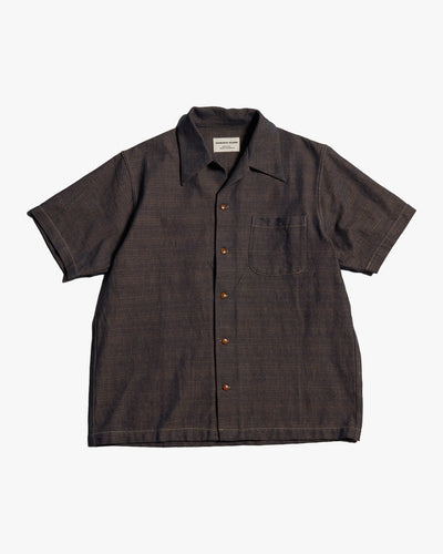 Samurai Jeans SOS26 Kanoko Aimadara Shirt - Indigo / Brown