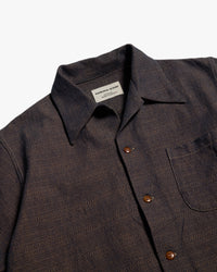 Samurai Jeans SOS26 Kanoko Aimadara Shirt - Indigo / Brown | Samurai Jeans Shirts | Jeanstore