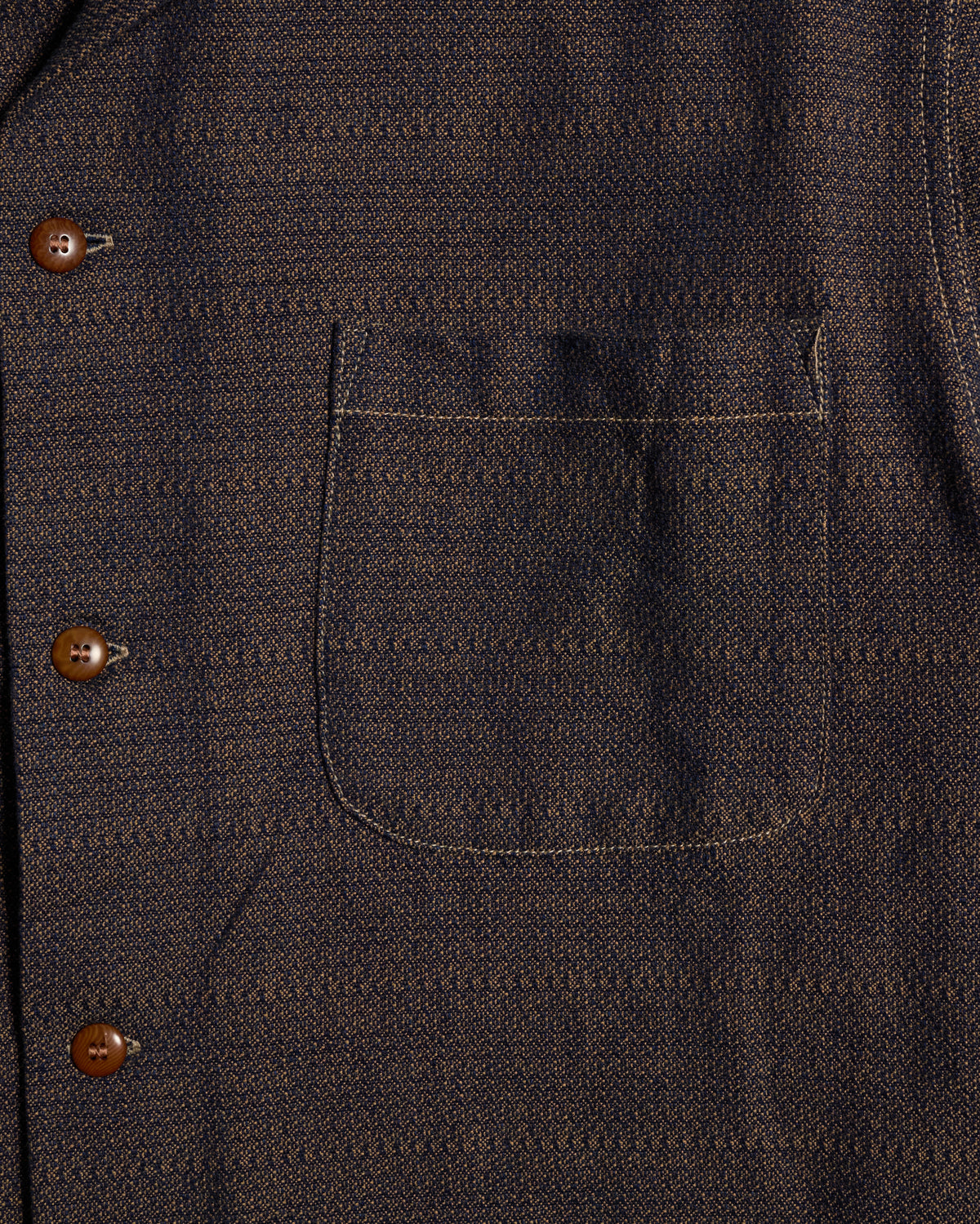 Samurai Jeans SOS26 Kanoko Aimadara Shirt - Indigo / Brown | Samurai Jeans Shirts | Jeanstore