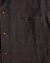 Samurai Jeans SOS26 Kanoko Aimadara Shirt - Indigo / Brown | Samurai Jeans Shirts | Jeanstore