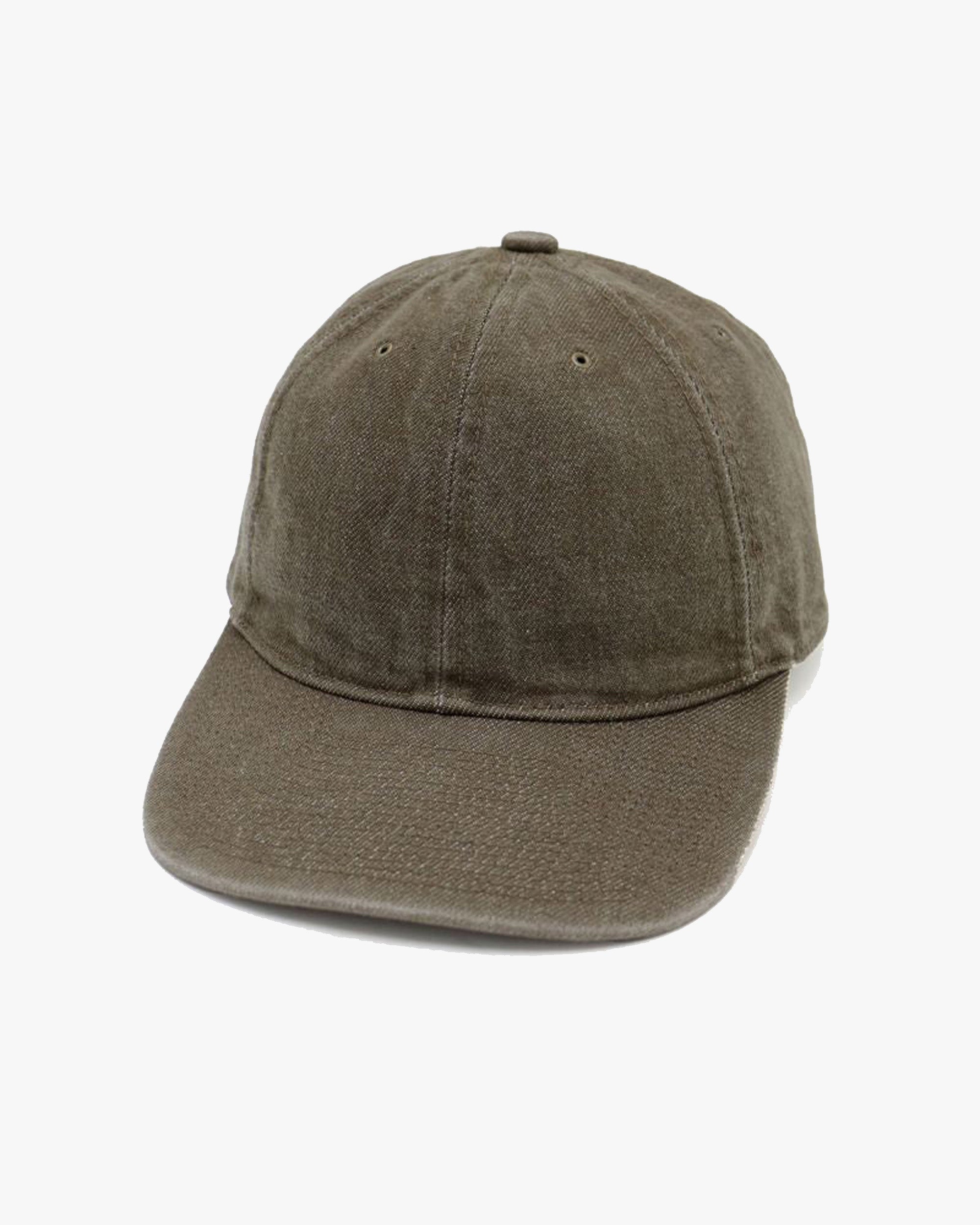Poten 70's Washed Denim Cap - Olive