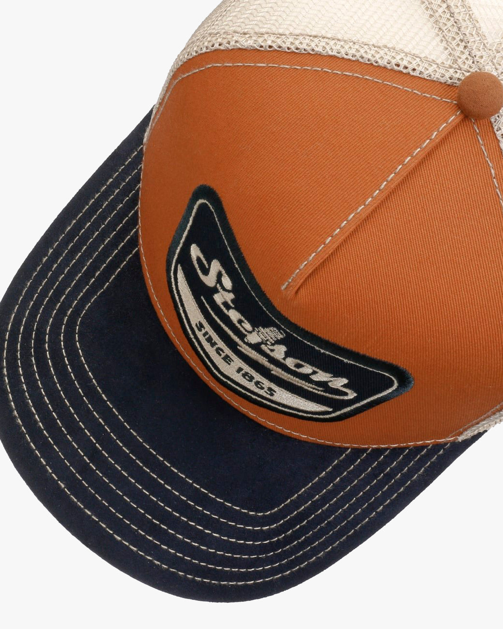 Stetson Spark Plug Trucker Cap - Navy / Rust Orange | Stetson Hats | JEANSTORE