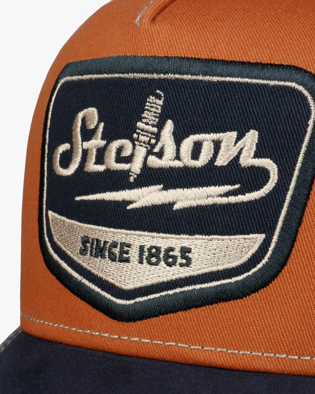 Stetson Spark Plug Trucker Cap - Navy / Rust Orange | Stetson Hats | JEANSTORE