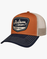Stetson Spark Plug Trucker Cap - Navy / Rust Orange | Stetson Hats | JEANSTORE