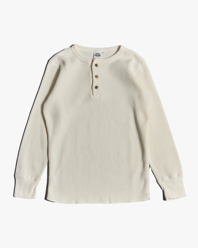 Studio D'Artisan 9937 Heavy Thermal L/S Henley Tee - White