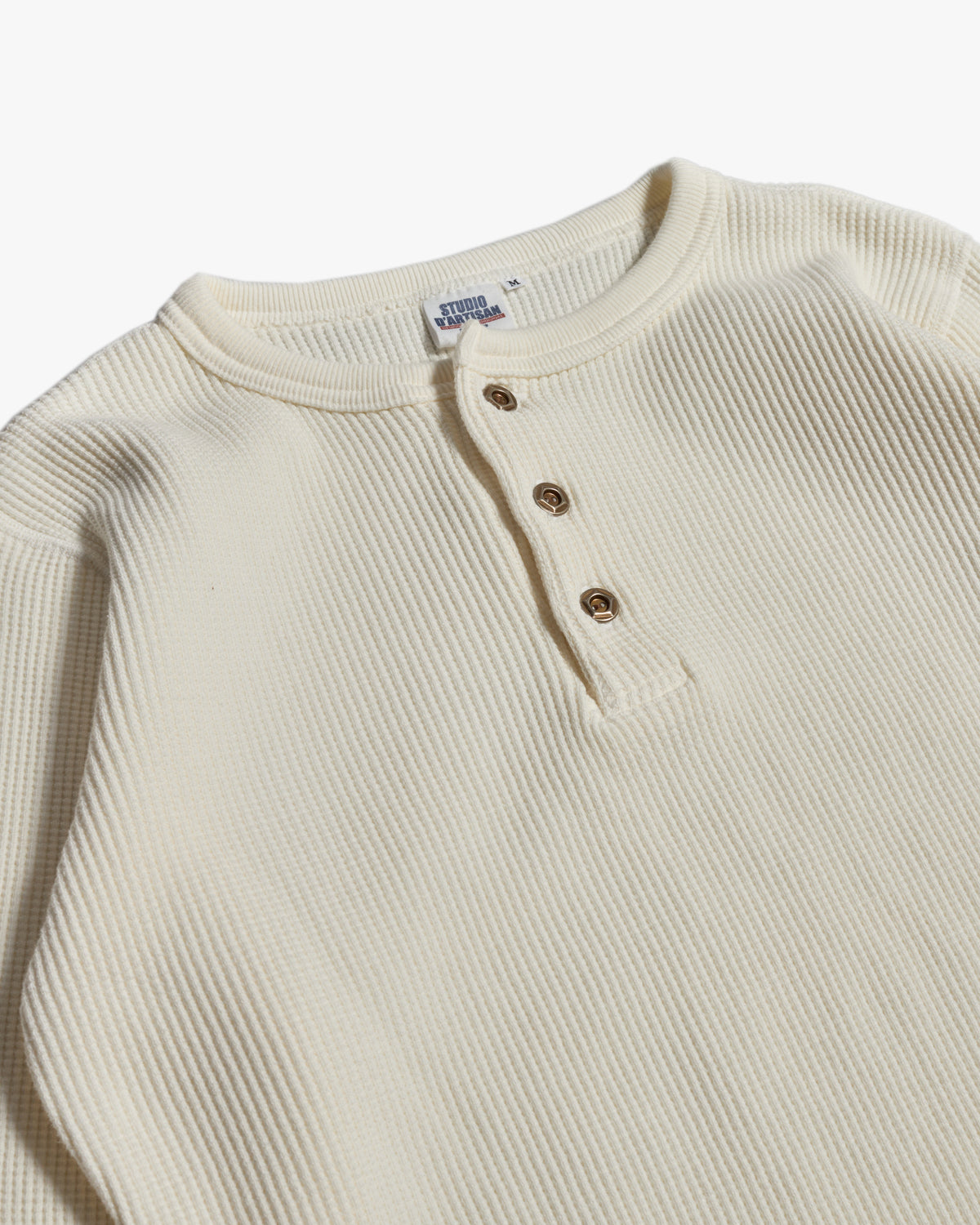 Studio D'Artisan 9937 Heavy Thermal L/S Henley Tee - White