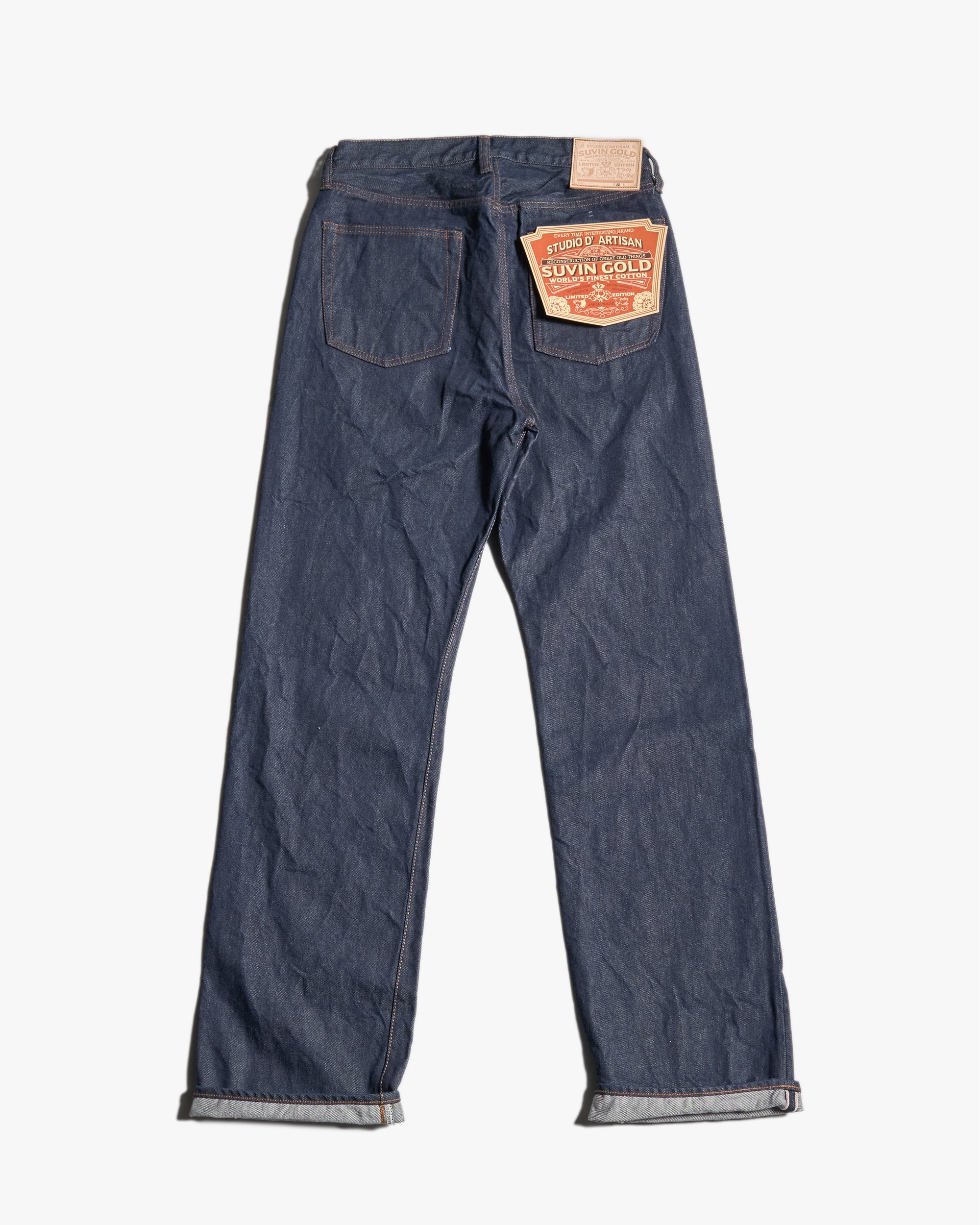 Studio D'Artisan D1922W Suvin Gold Wide Straight 15oz Selvedge Jeans - Onewash | Studio D'Artisan Jeans | JEANSTORE