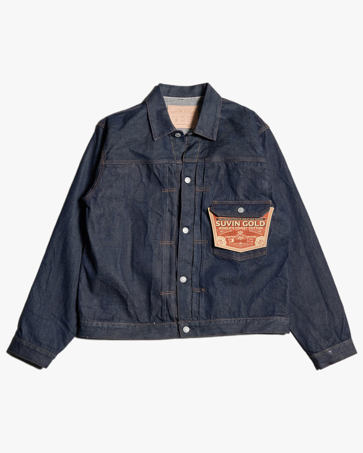 Studio D'Artisan D4646 Suvin Gold 15oz Selvedge Denim Jacket - Onewash
