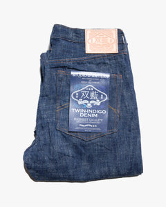 Studio D'Artisan D1894 Regular Straight Sou-Ai Twin Indigo Denim 16oz Selvedge Jeans - Onewash