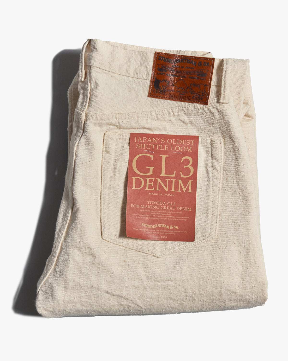 Studio D'Artisan SD-1001E 'GL3' 15oz Selvedge Regular Straight Mens Jeans - Ecru / Onewash | Studio D'Artisan Jeans | Jeanstore