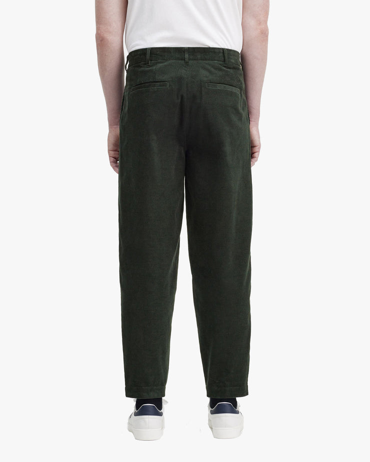 Fred Perry Waffle Cord Tapered Trousers - Night Green