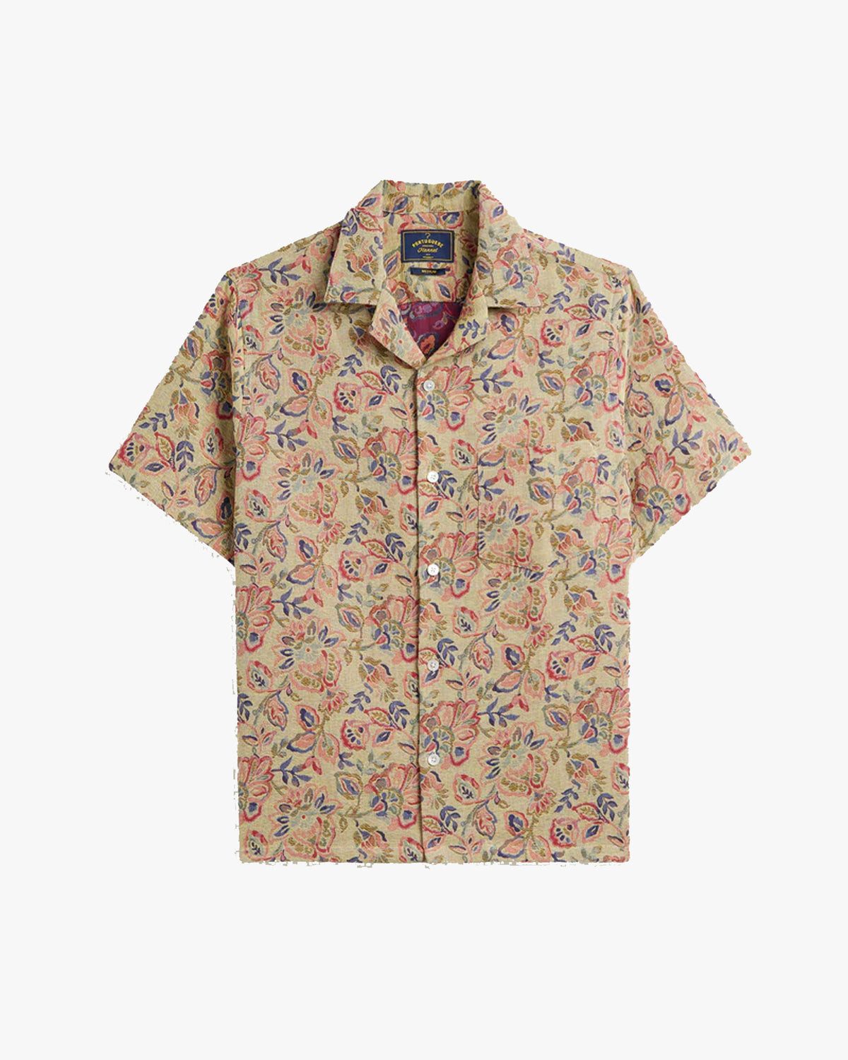 Portuguese Flannel Tapestry Flowers Shirt - Beige