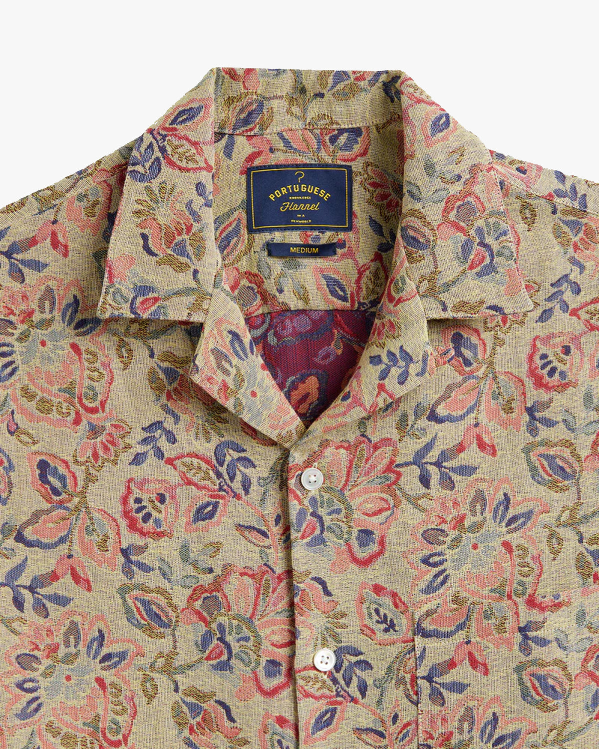 Portuguese Flannel Tapestry Flowers Shirt - Beige