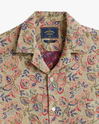 Portuguese Flannel Tapestry Flowers Shirt - Beige