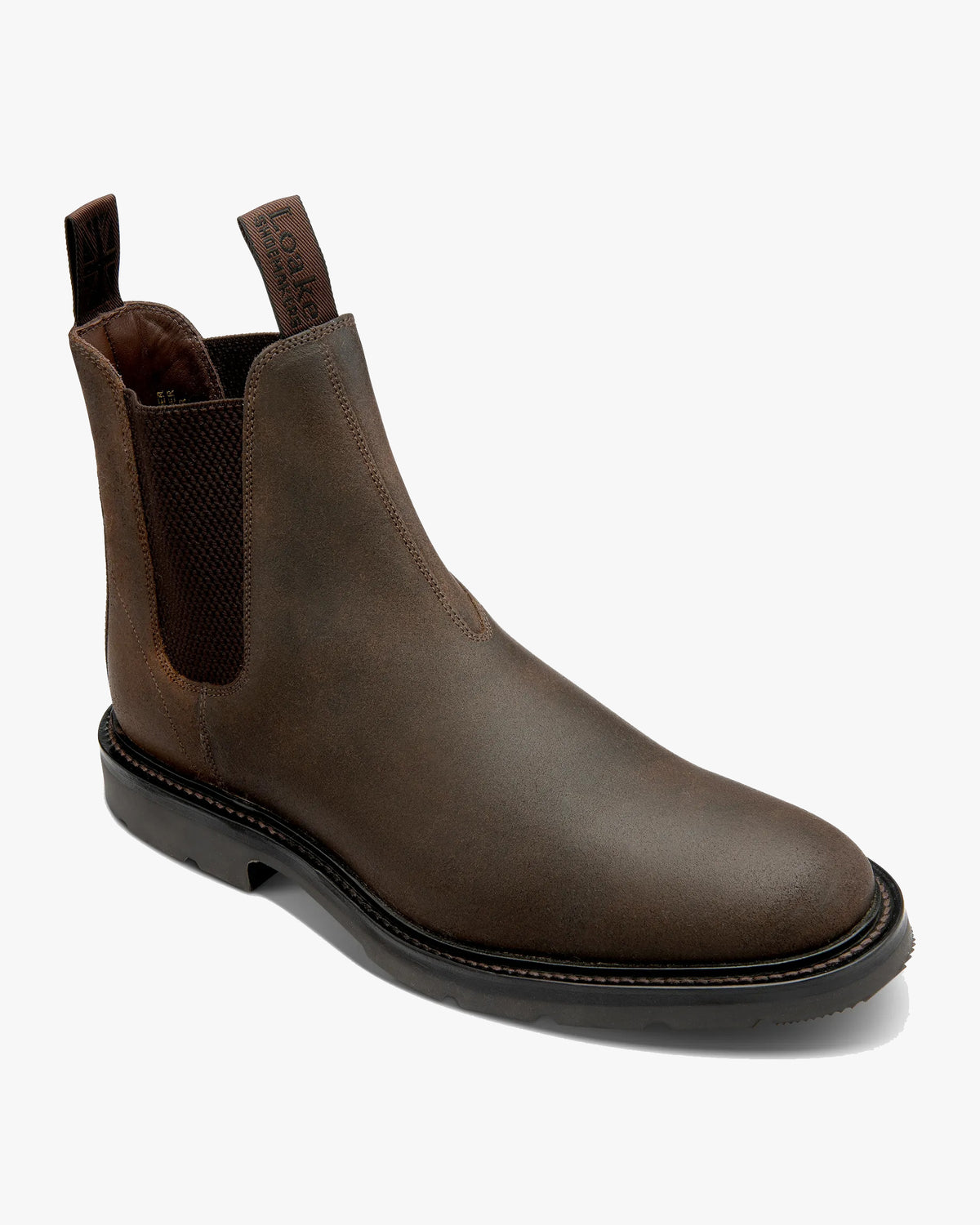 Loake 1880 Classic Tintagel Chelsea Boots - Brown Waxed Suede | Loake Shoemakers Boots | JEANSTORE