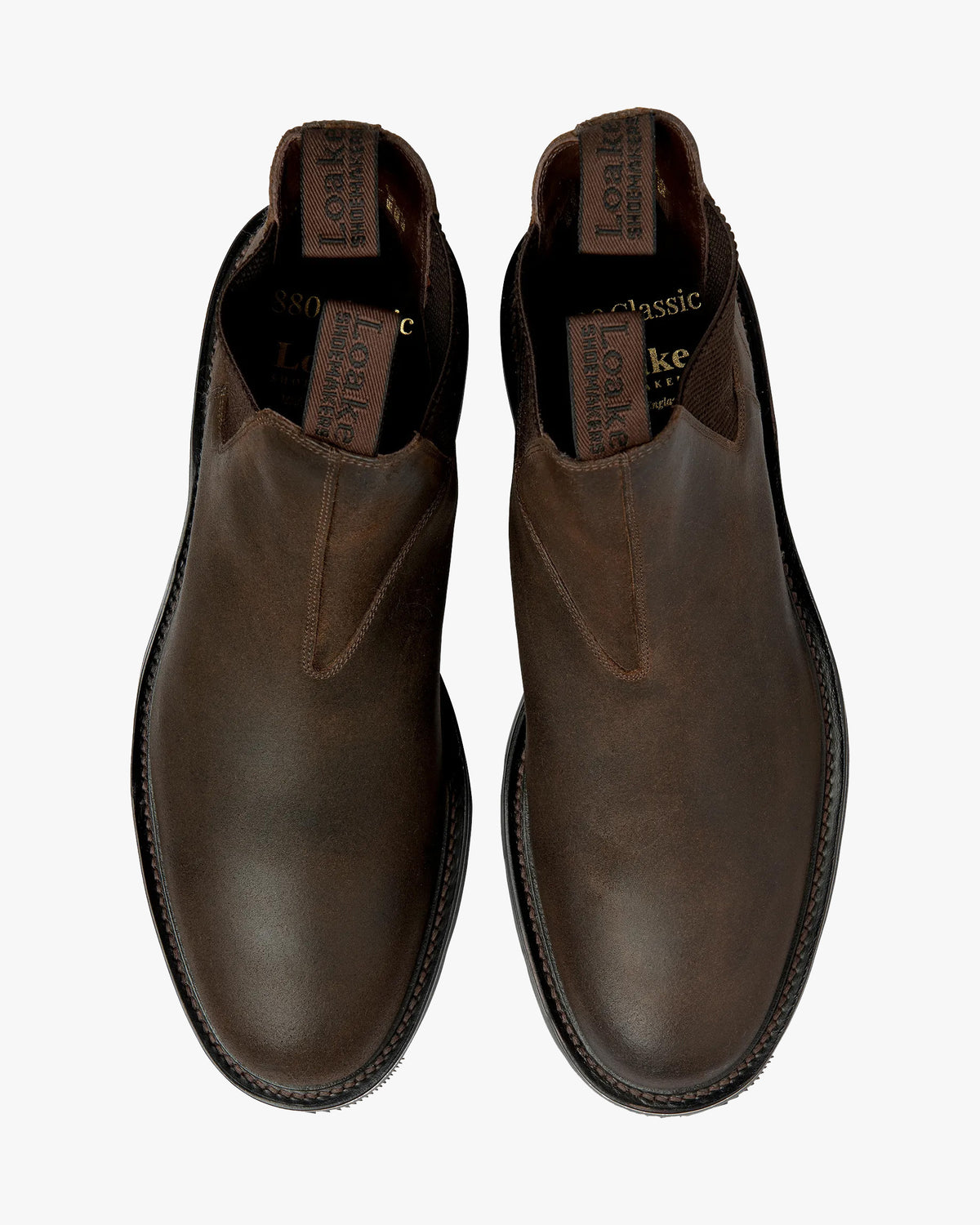 Loake 1880 Classic Tintagel Chelsea Boots - Brown Waxed Suede | Loake Shoemakers Boots | JEANSTORE