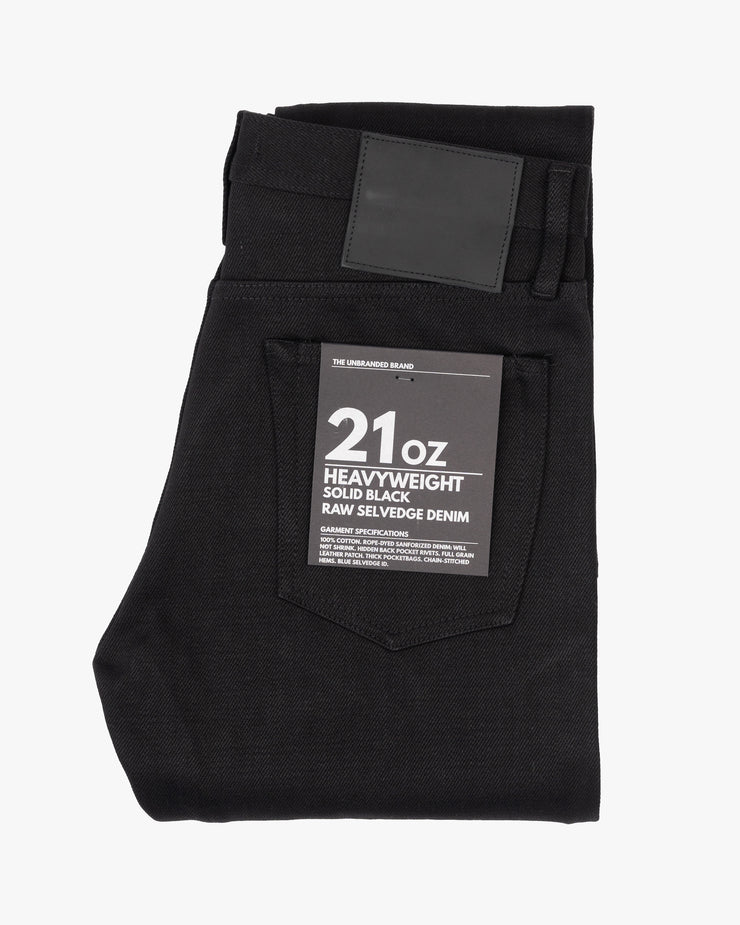 Unbranded UB242 Tapered Fit Mens Jeans - 21oz Black Selvedge | The Unbranded Brand Jeans | JEANSTORE