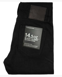 Unbranded UB248 Tapered Fit Mens Jeans - 14.5oz Slubby Black Selvedge