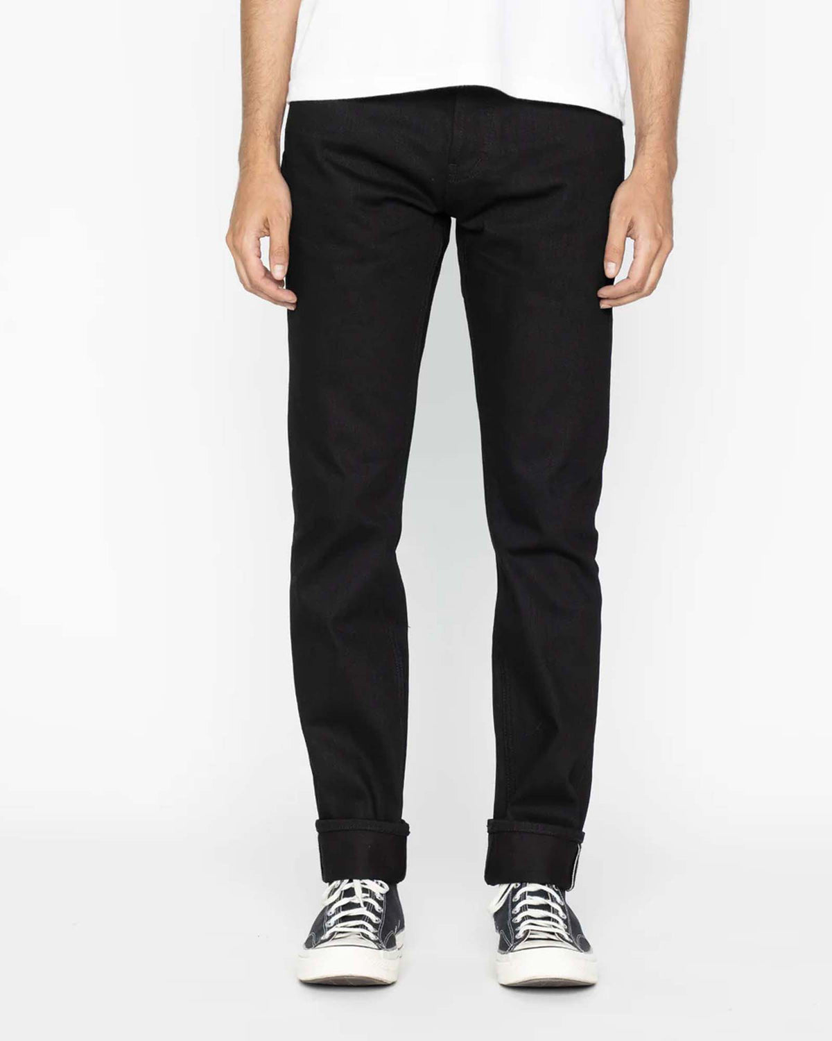 Unbranded UB248 Tapered Fit Mens Jeans - 14.5oz Slubby Black Selvedge