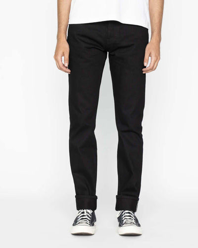 Unbranded UB248 Tapered Fit Mens Jeans - 14.5oz Slubby Black Selvedge