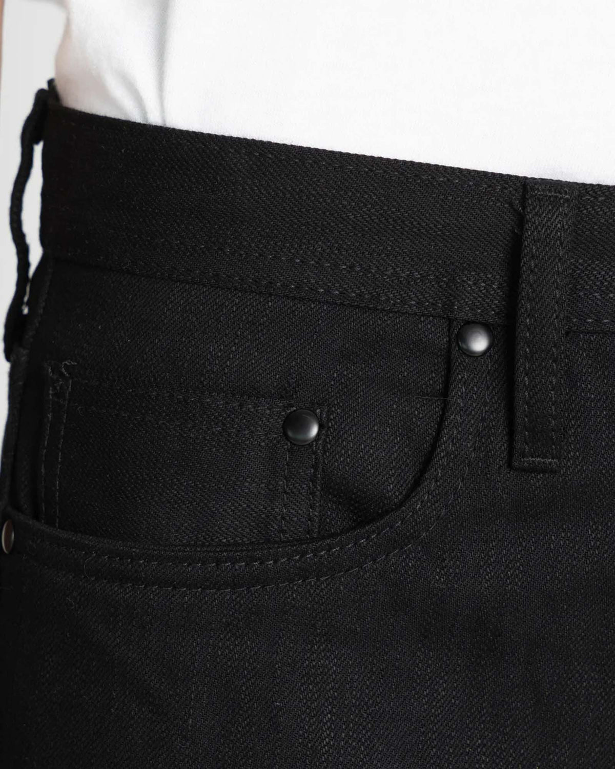 Unbranded UB248 Tapered Fit Mens Jeans - 14.5oz Slubby Black Selvedge