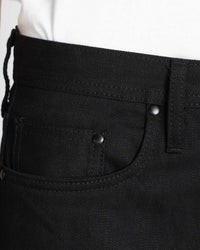Unbranded UB248 Tapered Fit Mens Jeans - 14.5oz Slubby Black Selvedge