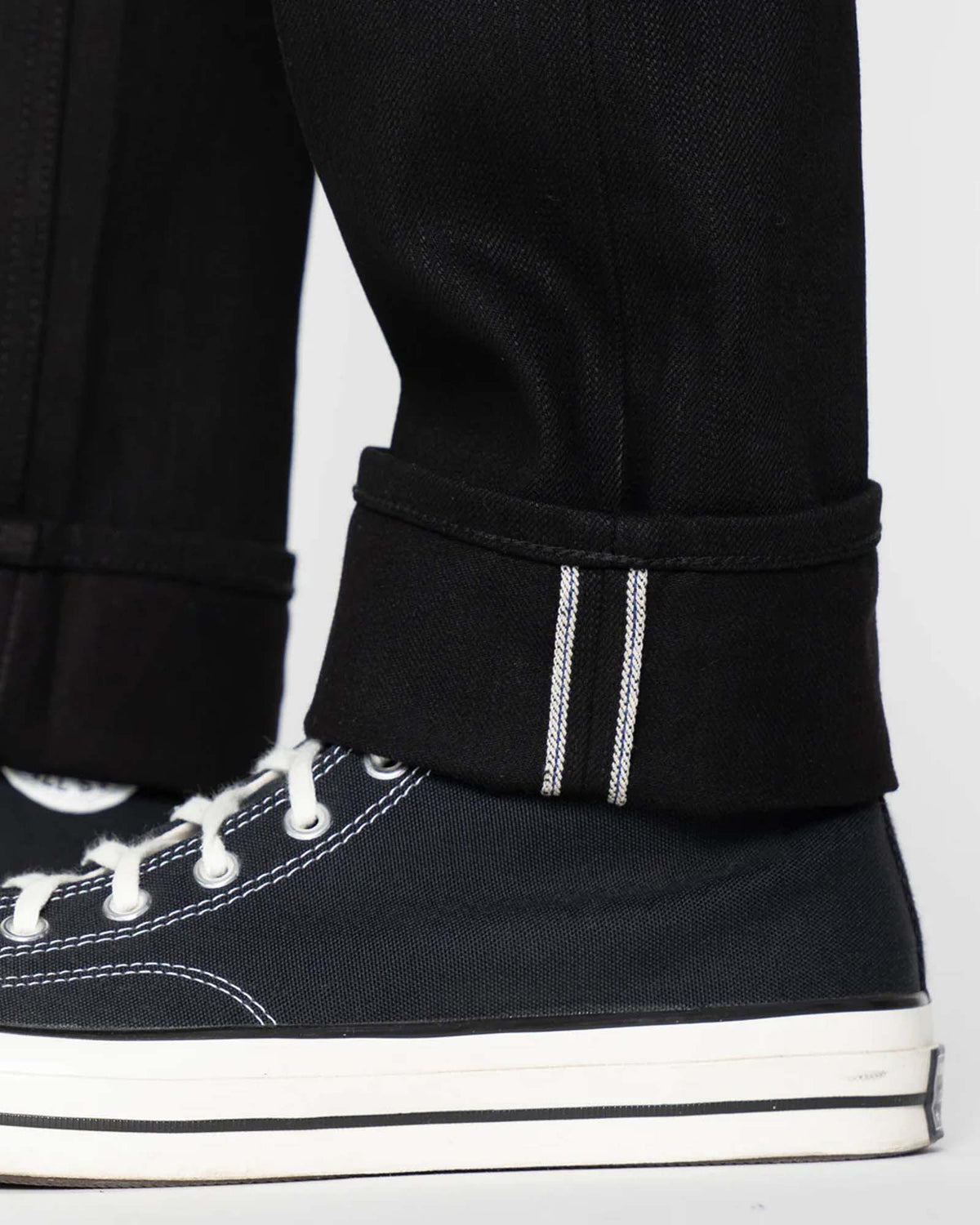 Unbranded UB248 Tapered Fit Mens Jeans - 14.5oz Slubby Black Selvedge