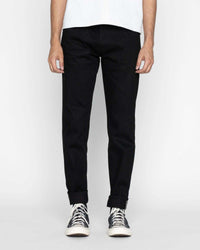 Unbranded UB648 Relaxed Tapered Mens Jeans - 14.5oz Slubby Black Selvedge