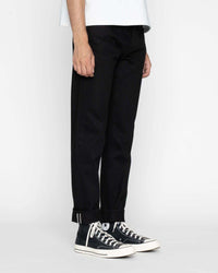 Unbranded UB648 Relaxed Tapered Mens Jeans - 14.5oz Slubby Black Selvedge