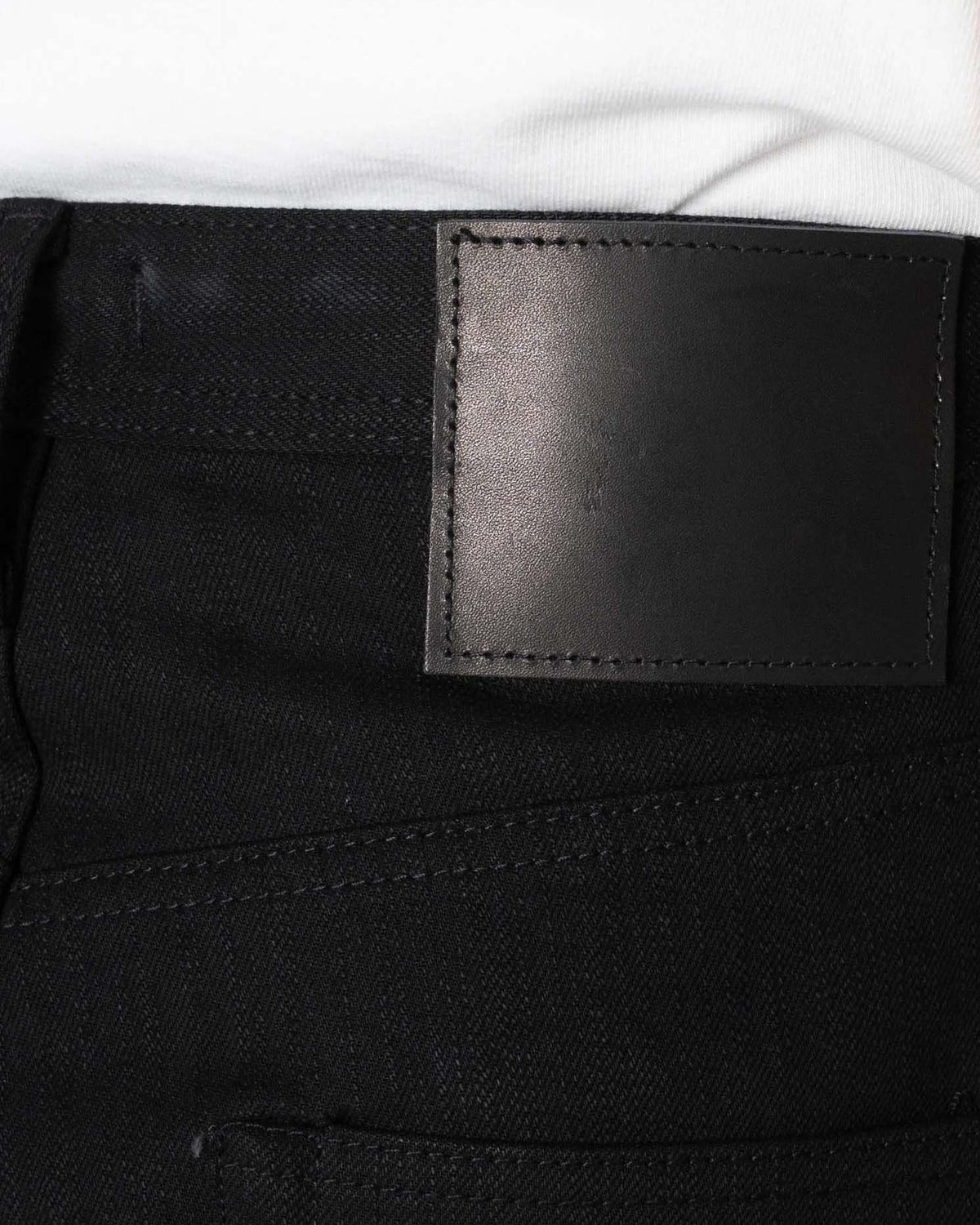 Unbranded UB648 Relaxed Tapered Mens Jeans - 14.5oz Slubby Black Selvedge