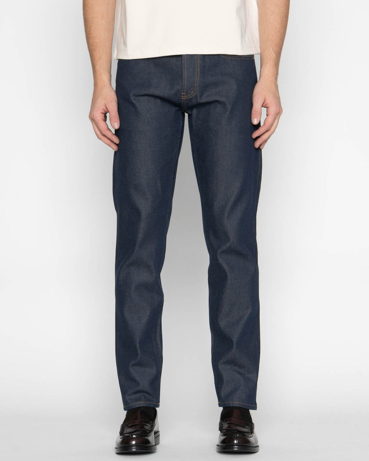 Unbranded UB654 Relaxed Tapered Mens Jeans - 13.5oz Vintage Blue Selvedge