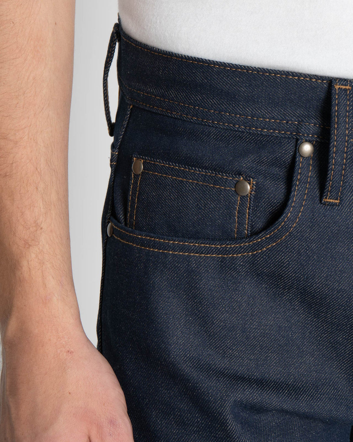 Unbranded UB654 Relaxed Tapered Mens Jeans - 13.5oz Vintage Blue Selvedge