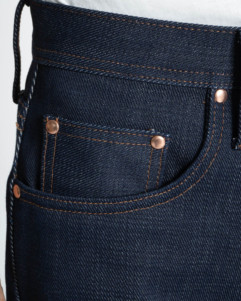 Unbranded UB721 Wide Fit Mens Jeans - 21oz Indigo Selvedge | The Unbranded Brand Jeans | JEANSTORE