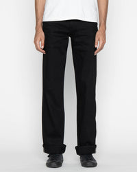 Unbranded UB744 Wide Fit Mens Jeans - 11oz Solid Black Stretch Selvedge | The Unbranded Brand Jeans | JEANSTORE