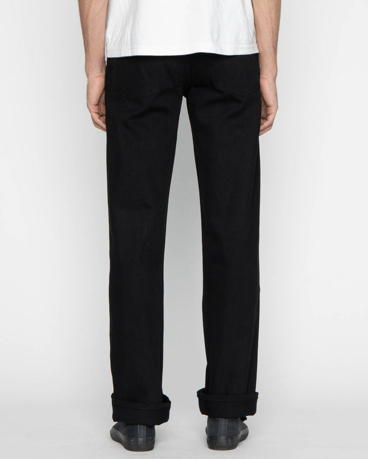 Unbranded UB744 Wide Fit Mens Jeans - 11oz Solid Black Stretch Selvedge | The Unbranded Brand Jeans | JEANSTORE