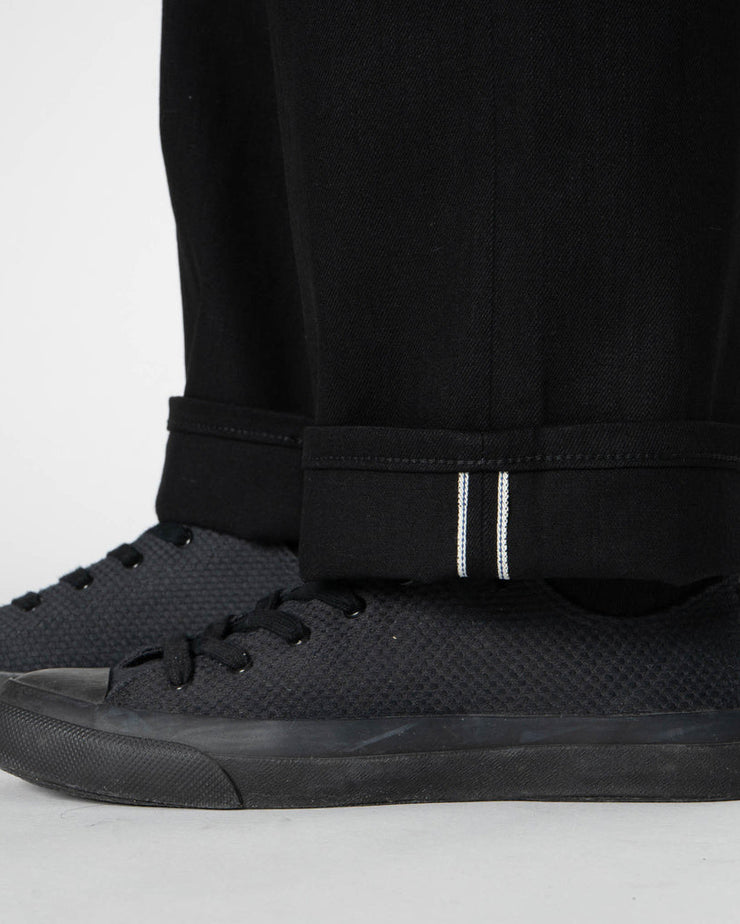 Unbranded UB744 Wide Fit Mens Jeans - 11oz Solid Black Stretch Selvedge | The Unbranded Brand Jeans | JEANSTORE