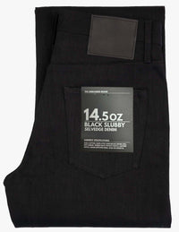 Unbranded UB748 Wide Fit Mens Jeans - 14.5oz Slubby Black Selvedge