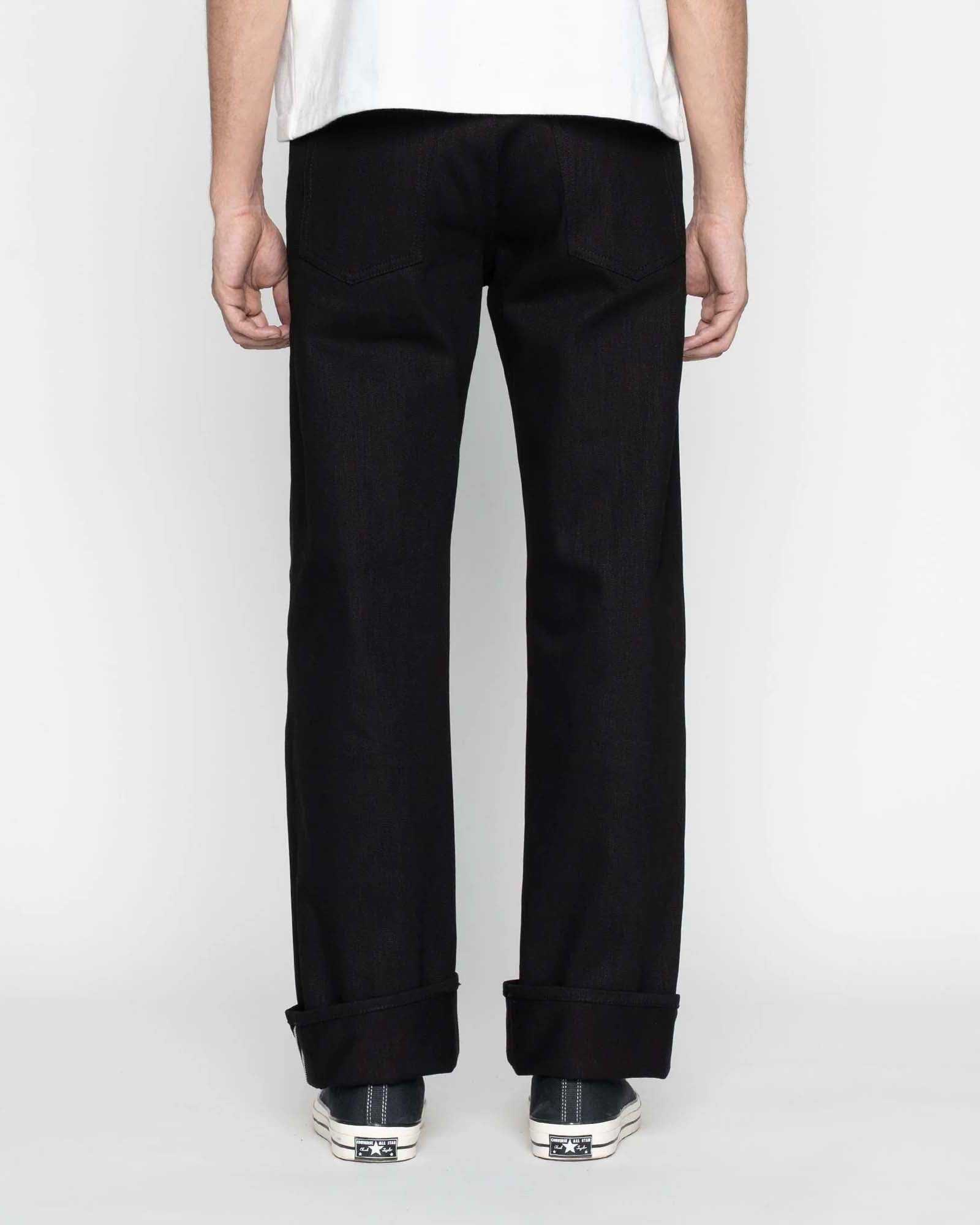 Unbranded UB748 Wide Fit Mens Jeans - 14.5oz Slubby Black Selvedge