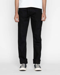 Unbranded UB848 Relaxed Straight Mens Jeans - 14.5oz Slubby Black Selvedge