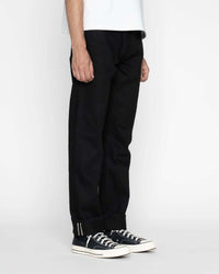 Unbranded UB848 Relaxed Straight Mens Jeans - 14.5oz Slubby Black Selvedge