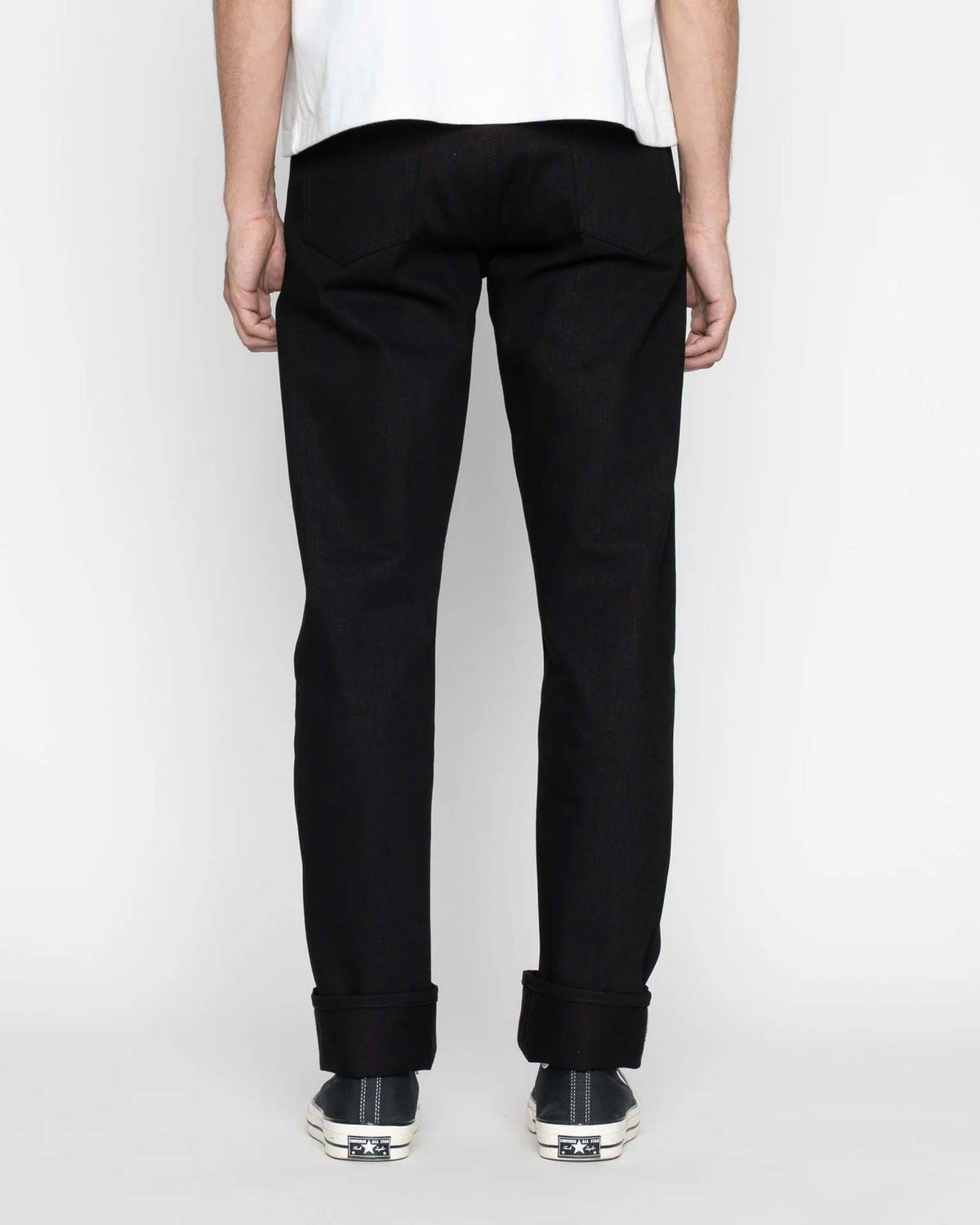 Unbranded UB848 Relaxed Straight Mens Jeans - 14.5oz Slubby Black Selvedge