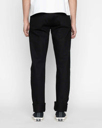 Unbranded UB848 Relaxed Straight Mens Jeans - 14.5oz Slubby Black Selvedge