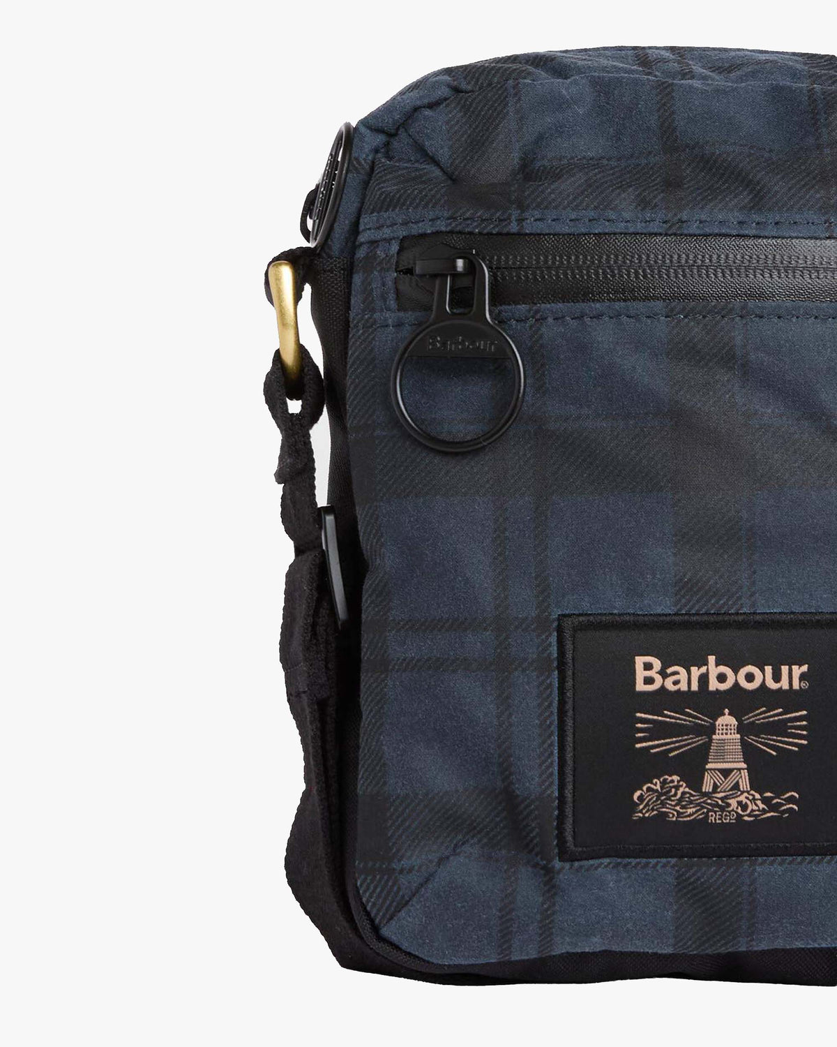 Barbour Heritage Field Waxed Crossbody Bag - Navy Tartan | Barbour Bags | Jeanstore