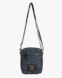 Barbour Heritage Field Waxed Crossbody Bag - Navy Tartan | Barbour Bags | Jeanstore