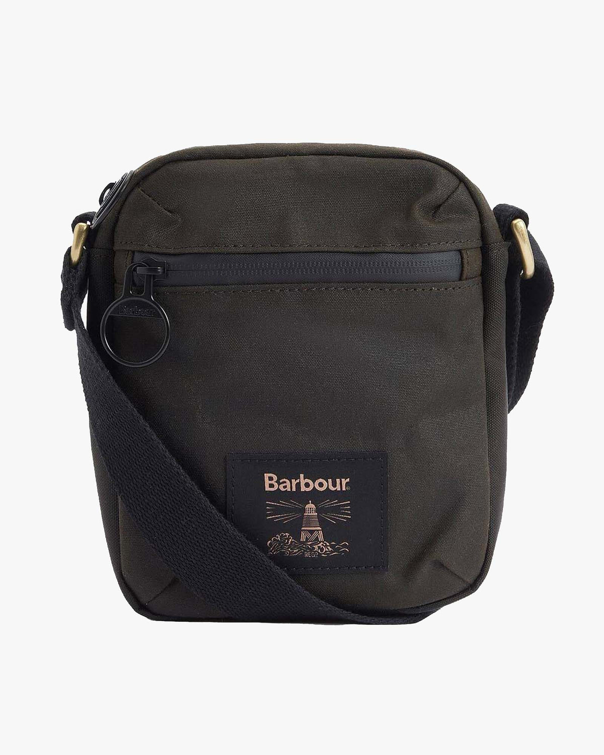 Barbour Heritage Field Waxed Crossbody Bag - Olive / Black